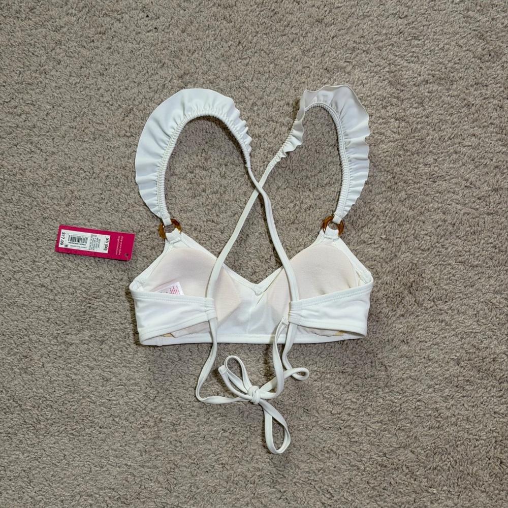 White Ruffle Bikini Top - Picture 2 of 3